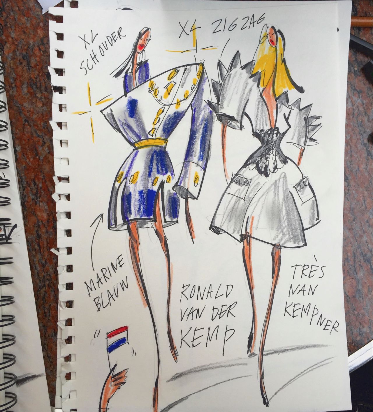 Mode tekeningen van Piet Paris
